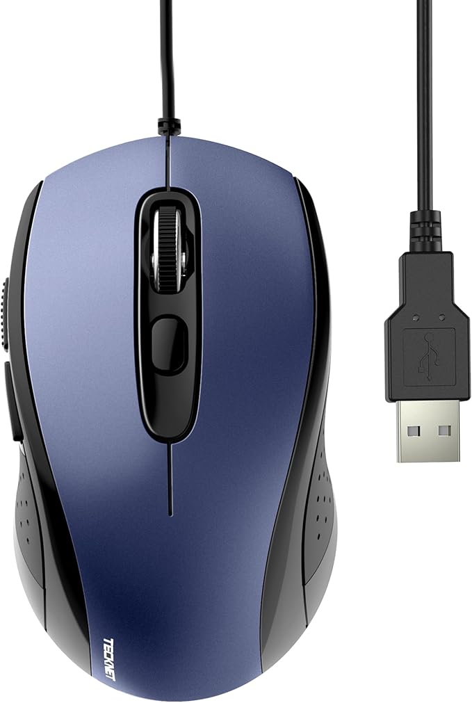 TECKNET USB Wired Mouse, 3600DPI Corded Computer Mouse by Tecknet