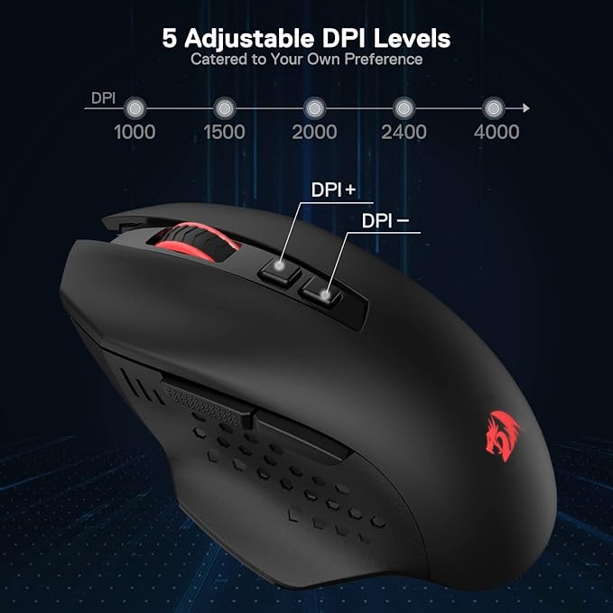 Redragon M656 Gainer Wireless Gaming Mouse, 4000 DPI 2.4Ghz Wireless Mouse w/ 5 - Image 5