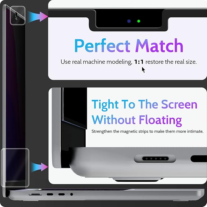 Magnetic Privacy Screen for MacBook Pro 16 Inch, 16inch Removable Matte Anti - Image 8