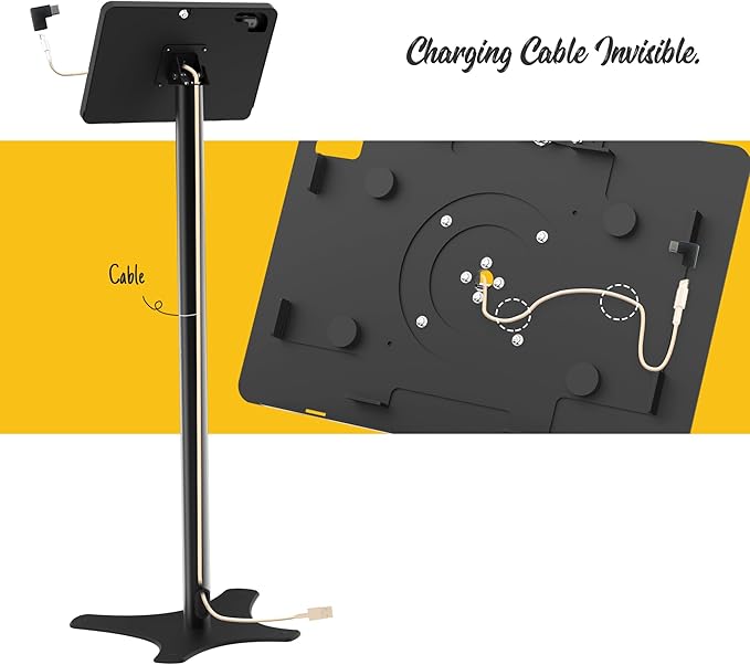 Tablet Kiosk Floor Stand, Anti-Theft, Rotate Lockable Metal Tablet - Image 6