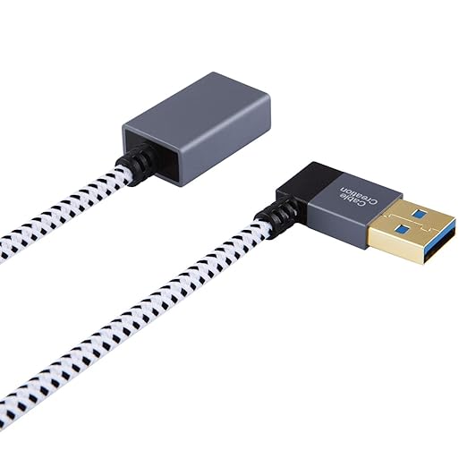 CableCreation Short USB 3.0 Extension Cable 1FT, Left Angle USB Male to Female - Image 7