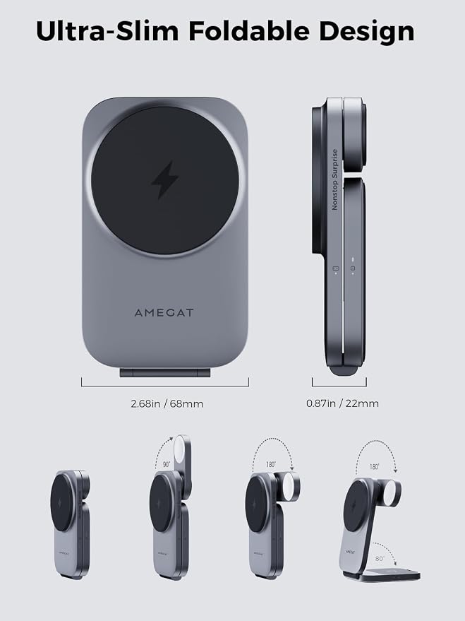 3 in 1 Charging Station, MagFusion Z Foldable Qi2 Certified 15W Wireless - Image 5