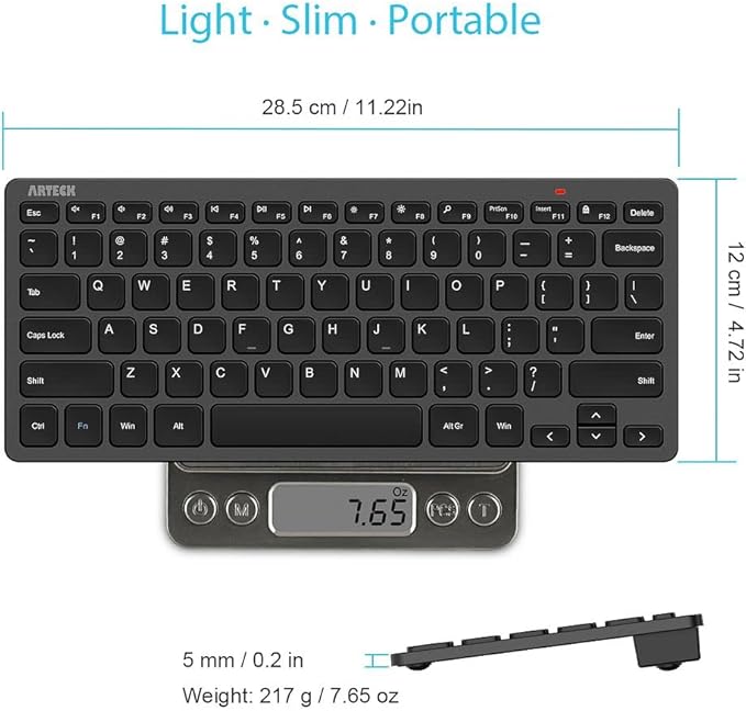 Arteck 2.4G Wireless Keyboard Ultra Slim and Compact Keyboard - Image 6