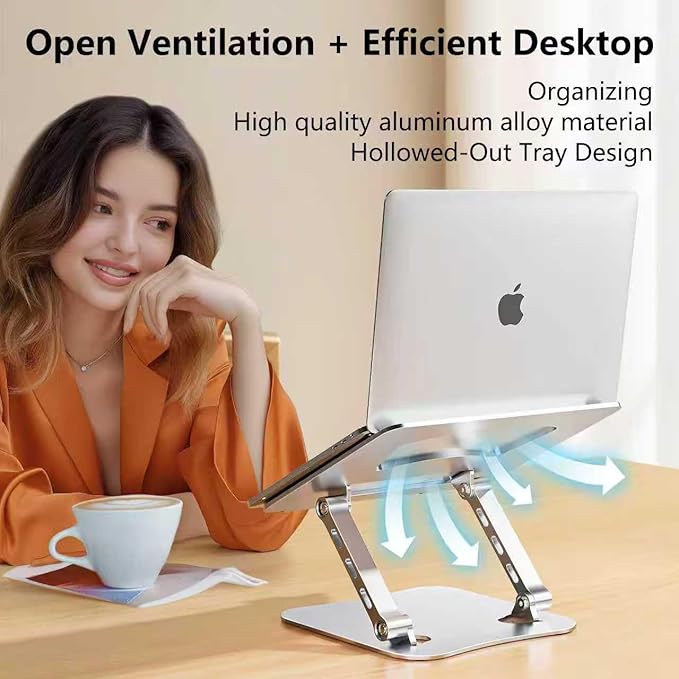 Laptop Stand for Desk – 2.5mm Aluminum Ergonomic Riser, Adjustable Height & - Image 8