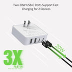 Nekmit USB C Charger, Thin Flat 52W 4-Port Fast Wall Charger - Image 3