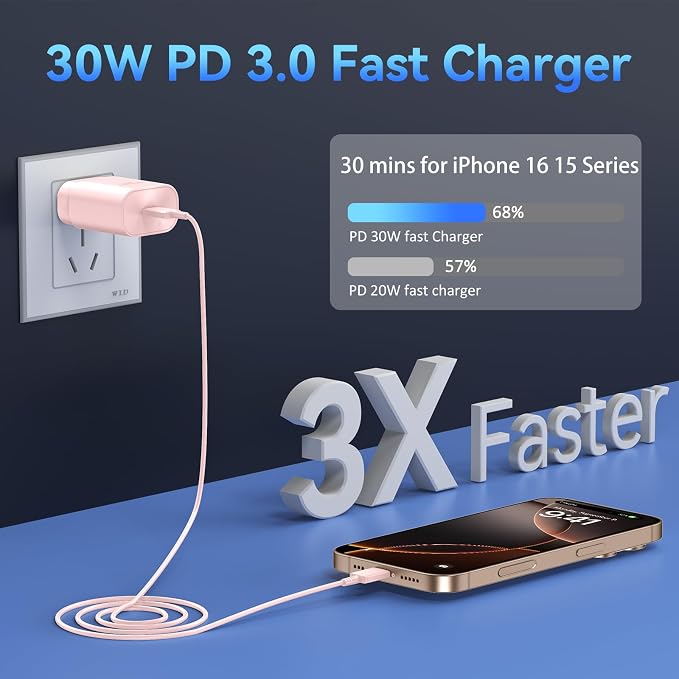 Phone 16 15 Pro Charger Fast Charging, 6.6FT Long USB C to C Charging Cable Cord - Image 2
