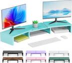 Dual Monitor Stand for Desk, Metal Computer Stand, Desk Shelf Riser, Desktop by OUTIOE