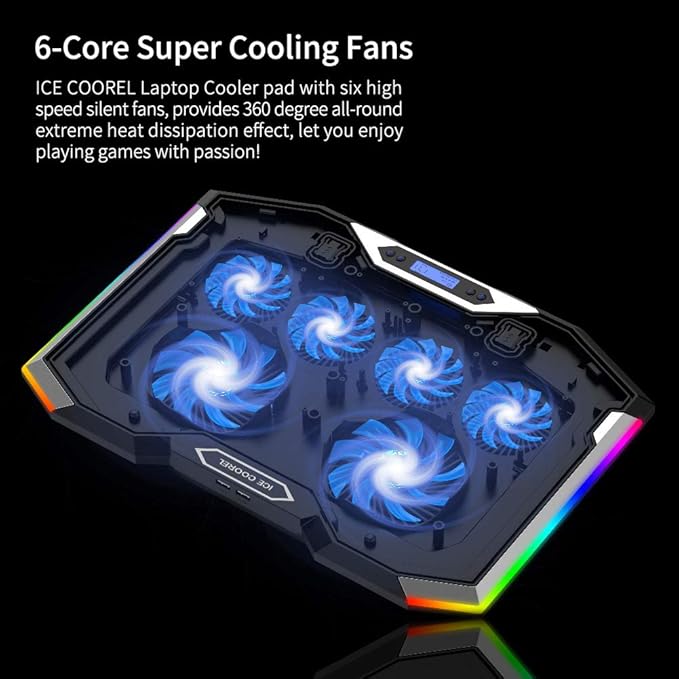 ICE COOREL Gaming Laptop Cooling Pad 15-17.3 Inch, Laptop Fan - Image 2