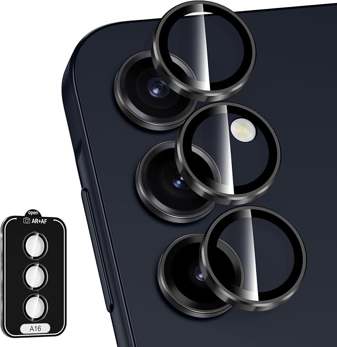 for Samsung Galaxy A16 Camera Lens Protector, Individual Metal Ring Tempered by Btscase