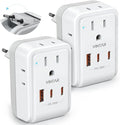 2 Pack European Travel Plug Adapter, VINTAR PD 35W Foldable Type C Adapter by VINTAR