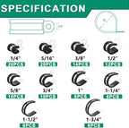 110PCS Cable Clamps Assortment Kit, 10 Sizes—1/4" 5/16" 3/8" 1/2" 5/8" 3/4" 1" - Image 2