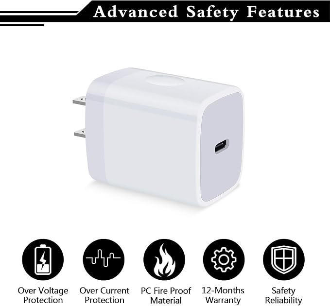 USB C Wall Charger, 8 7 6 Plus, Samsung Galaxy S24 S23 S22 S21 Ultra S20 A14 - Image 5