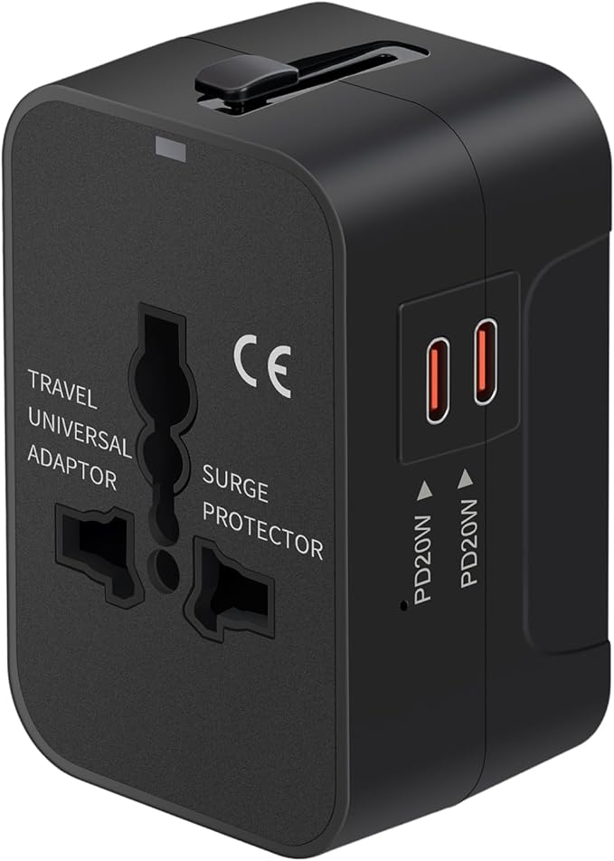 Universal Travel Adapter Fast Charger, All in One Plug Adapter by NEWVANGA