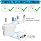 6 Pack US to Europe Plug Adapter - Image 3