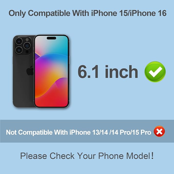 Compatible for iPhone 15/iPhone 16 Privacy Screen Protector Tempered Glass 6.1 - Image 2