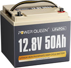 Power Queen 12V 50Ah LiFePO4 Lithium Battery, Portable Deep Cycle Lithiumn by PowerQueen