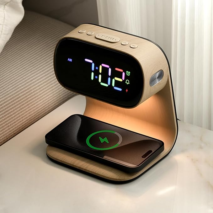 Digital Alarm Clock with Wireless Fast Charging Station 15W Touch Smart Lamp - Image 7