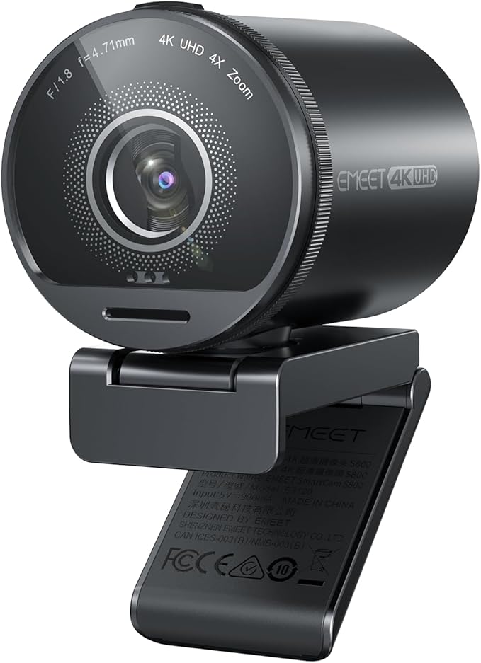 EMEET SmartCam S800-4K Webcam for Streaming, Sony 1/2'' Sensor, Supports HDR by EMEET