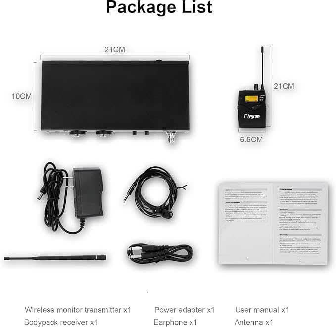 Pro UHF Wireless in Ear Monitor System, Metal IEM Dual Channel Wireless - Image 7