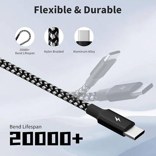 Multi Charging Cable, USB C Splitter Cable, 3 in 1 Fast Charging Cord - Image 2