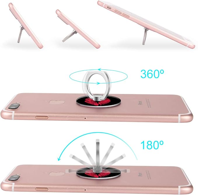 Bonoma Phone Ring Stand, 3 Pack Lips 360 Degree Rotation Finger Grip Stand - Image 4