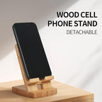 Wood Phone Stand, Desktop Wooden Phone Holder, Portable Office Phone Stand - Image 3