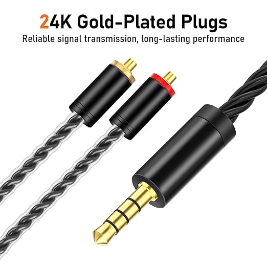 Premium HiFi IEM Cable with Mic – Silver-Plated 3.5mm to MMCX Cord - Image 5