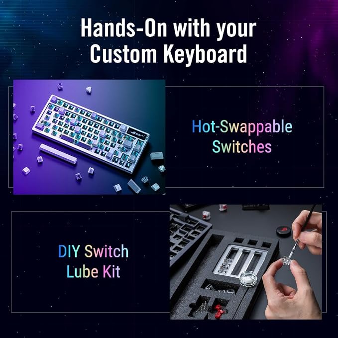 ASUS ROG Azoth 75 Wireless DIY Custom Gaming Keyboard, OLED display, - Image 7
