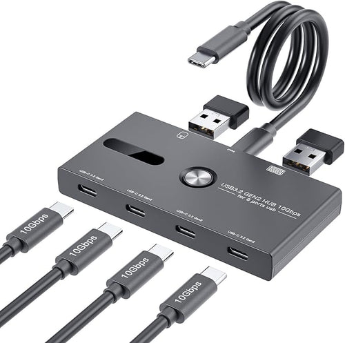 10Gbps USB C Hub, 6 Ports USB C Splitter, USB C to USB C Hub by ZIYUETEK