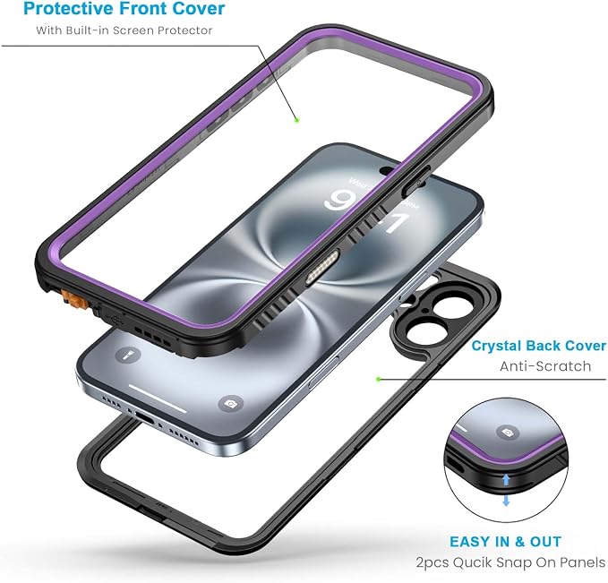 Lanhiem for iPhone 16 Plus Case, IP68 Waterproof Dustproof Shockproof Cases - Image 3