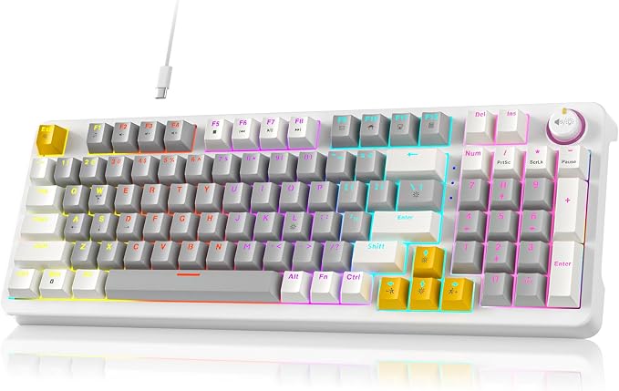 AK96 Smart Mechanical Keyboard Gaming, 96 Keys Full Size by Meidosa