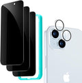 ESR 3+1 Pack for iPhone 15 Plus Privacy Screen Protector Set, Anti-spy by ESR