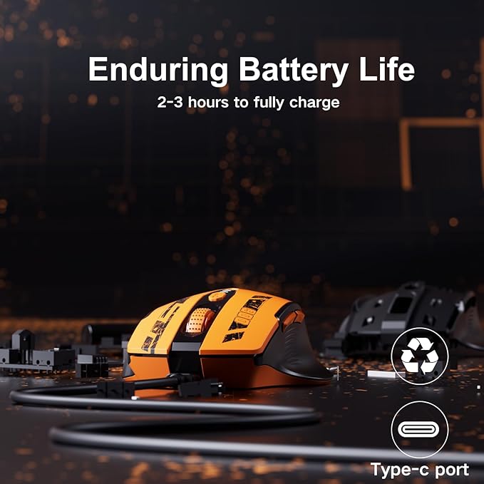 Wireless Mouse, Upgraded 2.4GHz Rechargeable Ergonomic Computer Mouse, 4 Levels - Image 5