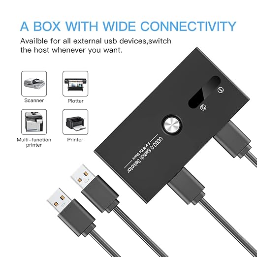 USB Switch, USB 3.0 Switcher 2 Computers Share 4 USB - Image 6