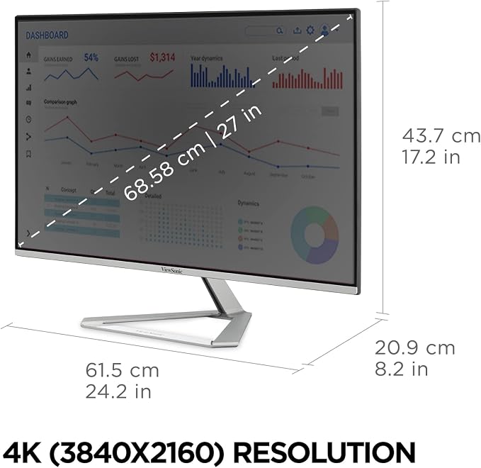 ViewSonic VX2776-4K-MHDU 27 Inch 4K UHD IPS Monitor, 65W USB C, HDR10 Content - Image 6