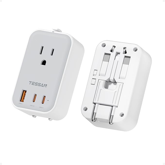 TESSAN Universal Travel Adapter PD 20W, Ultra Thin International Power Adapter by TESSAN