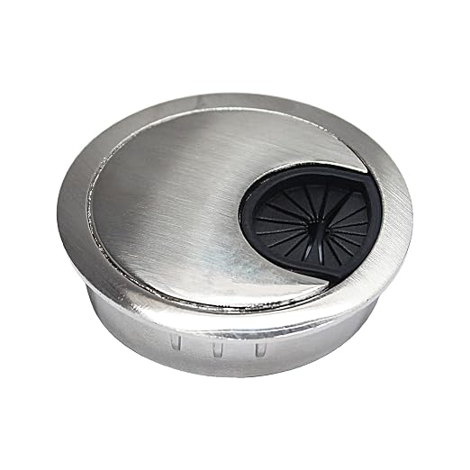 1 Pcs Desk Grommet 2" / 50 mm, Desk Cord Hole Cover, Cable Grommet Metal Zinc by EASYEAH