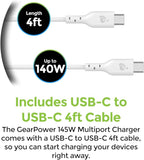 IOGEAR GearPower 145W Multiport Charger, 4 Port, USB-C Cable, iPhone 16 - Image 7