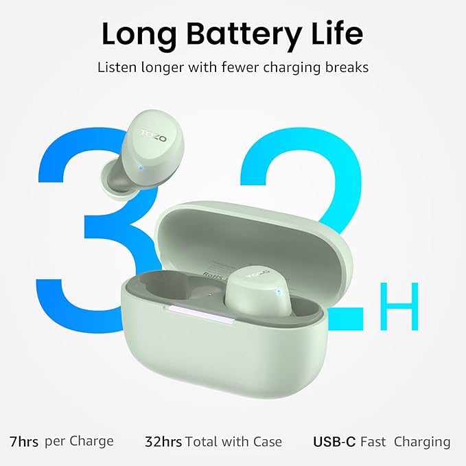 TOZO A1 Wireless Earbuds Bluetooth 5.3 Light Weight in Ear IPX5 Waterproof - Image 4