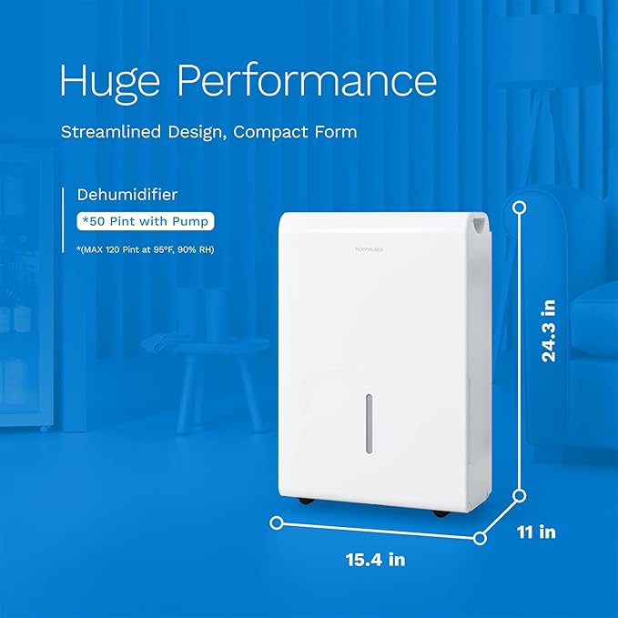 hOmeLabs 50 Pint Wi-Fi Dehumidifier - Image 2