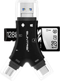 SD Card Reader for iPhone/ipad/Android/Mac/Computer/Camera, 4 in1 Micro SD Card by SUNTRSI