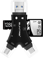 SD Card Reader for iPhone/ipad/Android/Mac/Computer/Camera, 4 in1 Micro SD Card by SUNTRSI