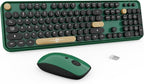 Wireless Keyboard and Mouse Combo, 104 Round Keys Cute Colorful Keyboard and by TT-FOPETT