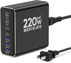 Aluminum Alloy 220W USB C Charger 7 Port Fast Charging Station, 65W USB C by MEKIOJEO