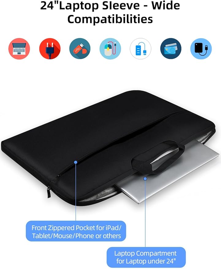 EVICIV Laptop Sleeve Case 24 inch, 360° Protective Laptop Carrying Case - Image 3