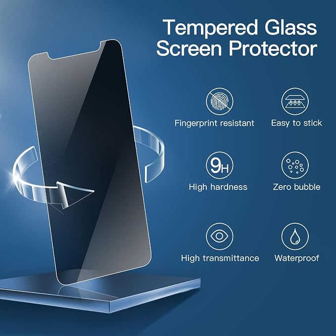 NEW'C 3 Pack Privacy for iPhone 11, iPhone XR Screen Protector, Enhanced - Image 4