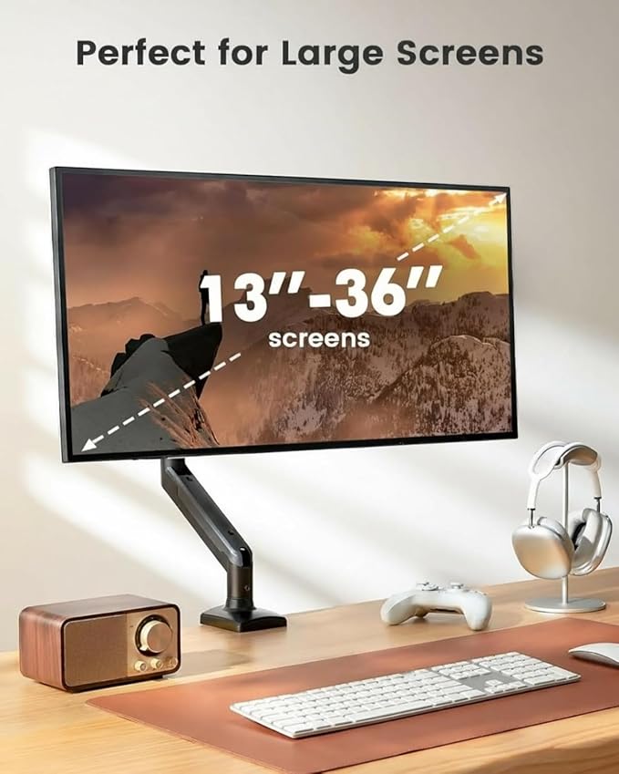 ErGear Single Monitor Arm for 13-36 inch Screens, Adjustable Gas Spring Monitor - Image 2