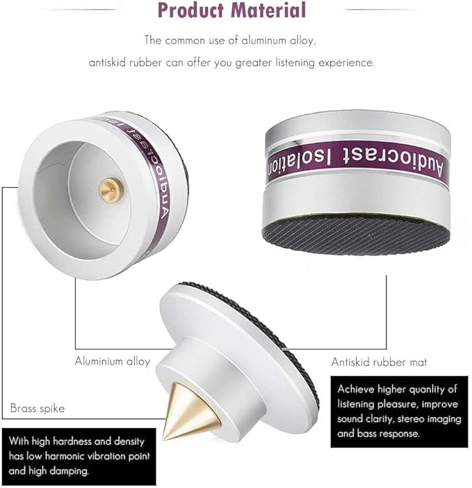 Audiocrast IF03S Speaker Isolators, Hi-End Speaker Spikes, HiFi Stand Feet Pads - Image 2