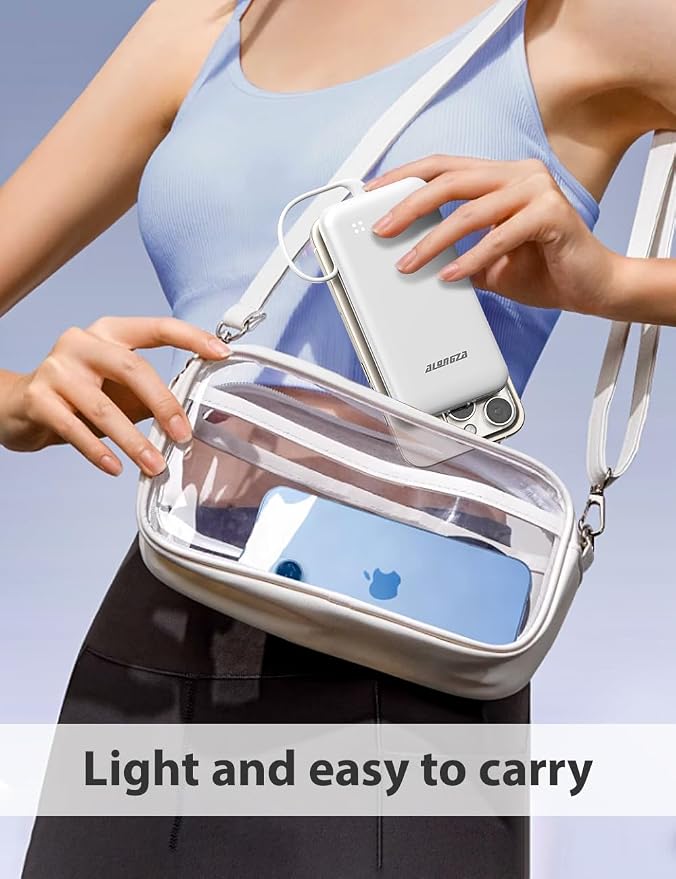 Alongza Portable Charger Built-in Cables and AC Wall Plug, Slim Fast Charging - Image 7