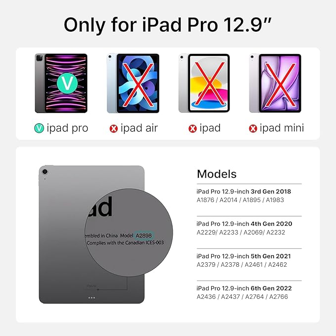 MOKIBO Fusion Keyboard, iPad Pro 12.9" Case, Wireless Touchpad Keyboard - Image 2